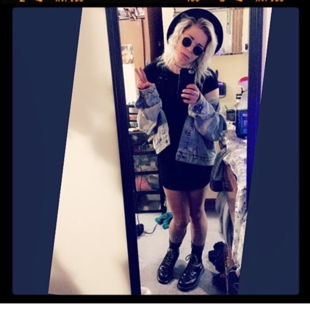 Distressed ripped Grunge style mini T-shirt